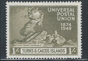 Turks & Caicos Islands 1949 UPU Omnibus Issue 1sh Scott # 104 MH
