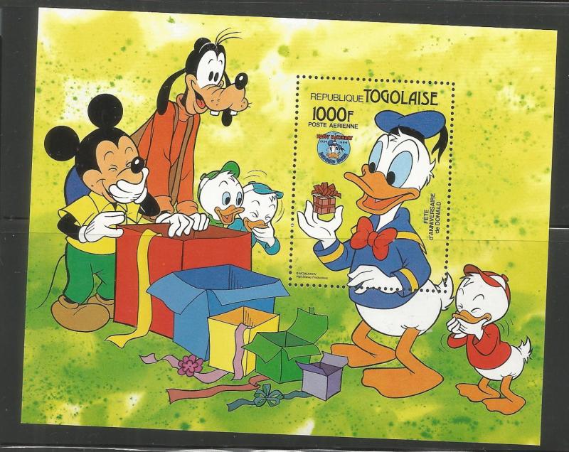 TOGO , 1240, MNH, SS, HAPPY BIRTHDAY DONALD DUCK