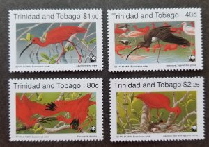 *FREE SHIP Trinidad & Tobago WWF Red Glossy Ibis Bird 1990 Wildlife (stamp) MNH