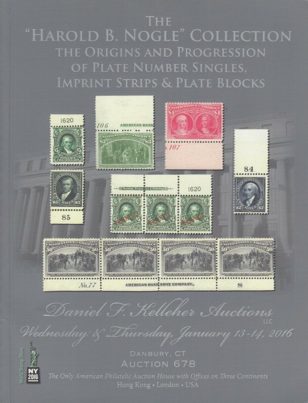 Harold B. Nogle Collection Plate Number Singles, Strips & Plate Blocks. 2016 cat