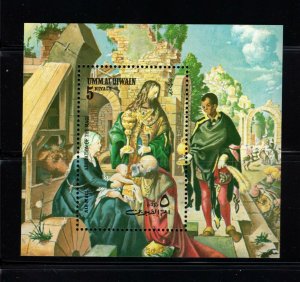 Umm Al Qiwain Block 35A (1972 Durer Adoration of the Magi Painting sheet) CV €4