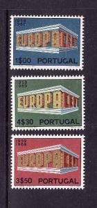 D1-Portugal-Sc#1038-40-unused NH set-Europa-1969-#1038 has a