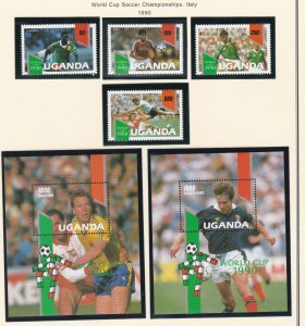 Uganda # 809-812, World Cup Soccer, Mint NH, 1/2 Cat.