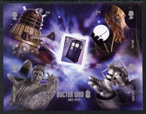 Great Britain 2013 Doctor Who self adhesive m/sheet conta...