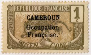 CAMEROUN - 1916 - YV.67/MI.30 1c Panther Occupation Française - Mint No Gum