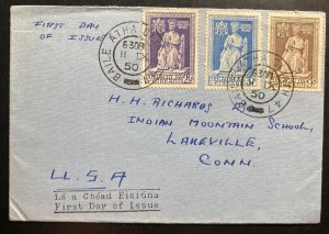 1950 Dublin Ireland First Day Cover FDC To Laneville CT Usa
