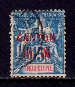 France (Offices in Canton) - Scott #5 - Used - Crease, 2 plld. perfs - SCV $6.75