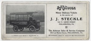 Circa 1910 - Autocar advertising desk blotter - Ephemera 1144