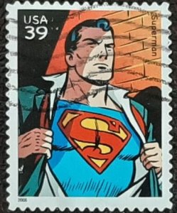 US Scott # 4084a; used 39c Supermanl from 2006; VF centering; off paper