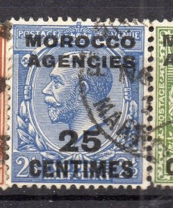 Morocco Agencies GV Early Issue Fine Used 25c. Surcharged Optd NW-14165