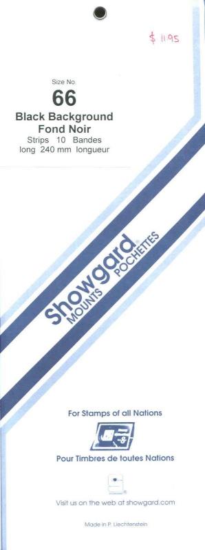 Showgard Strip Mounts Size 66 = 66mm x 240mm Fresh Duck Stamp Panes 10 Strips