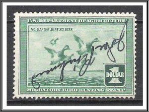 US #RW4 Duck Hunting Stamp Signed
