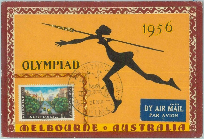 83749 - AUSTRALIA - Postal History -   MAXIMUM CARD  1956  Olympic Games