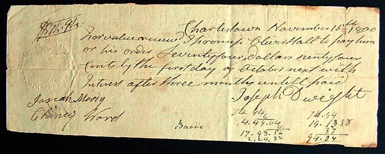 USA, Scott RM124 Embossed Revenue on Promissory Note