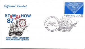 US SPECIAL EVENT CACHETED COVER STAMP SHOW '87 APS 101st ANNIVERSARY 1987