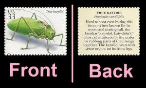 US 3351p Insects & Spiders True Katydid 33c single MNH 1999