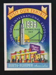 US 1939-40 San Francisco Expo Serta Sleep Cinderella Stamp Mint OG NH