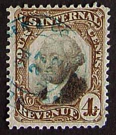 USA, Scott R136, Used 4 Cent 3rd Issue Revenue Stamp