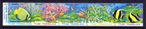 Tokelau - Scott #251a - MNH - 2 perf folds in strip - SCV $6.00