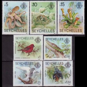 SEYCHELLES 1981 - Scott# 403A-G Fauna Dated 1980 Set of 7 NH