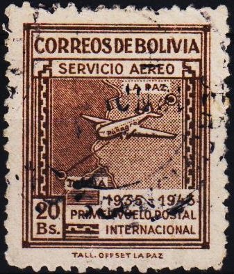 Bolivia. 1945 20b S.G.437 Fine Used