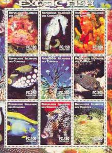 Comoro Islands 2000 Exotic Fish perf sheetlet containing ...