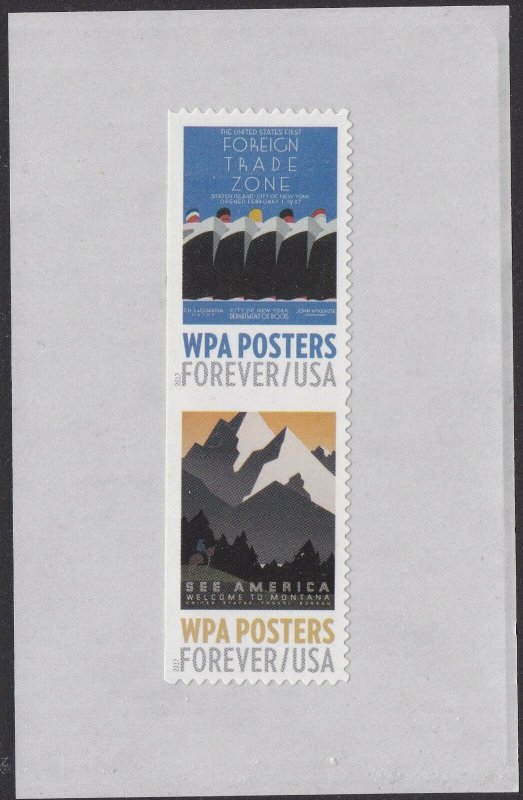 US 5180-5189 WPA Posters forever partial die-cut pair set (10 stamps) 2017