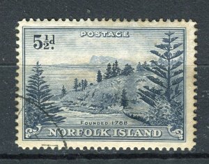 NORFOLK ISLAND; 1947 early Ball Bay issue fine used 5.5d. value