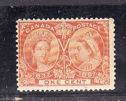 Canada-Sc#51-Unused 1c orange-QV Diamond Jubilee-og-NH-1897-Cdn173-