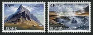 Iceland 678-679,MNH.Michel 704-705. Landscapes 1989.Mt.Skeggi,Thermal spring.