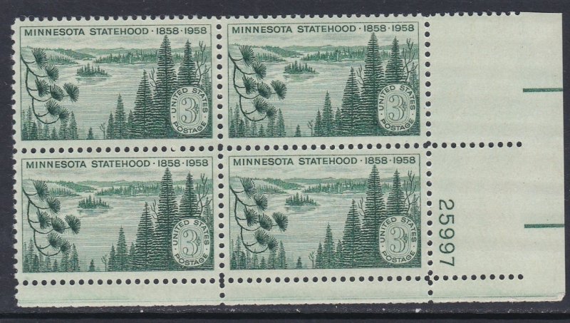 1106 Minnesota Statehood Plate Block MNH