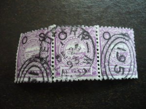 Stamps - New South Wales - Scott# O24 - Used Strip of 3 Stamps