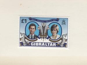 GIBRALTAR # 406 VF-MNH LADY DIANA & PRINCE CHARLES