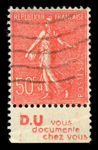 France 146 Used Advertisement Label - D.U. (Document)