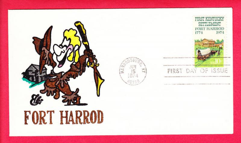 #1542 Fort Harrod Kentucky  - Ellis Animated Handpaint