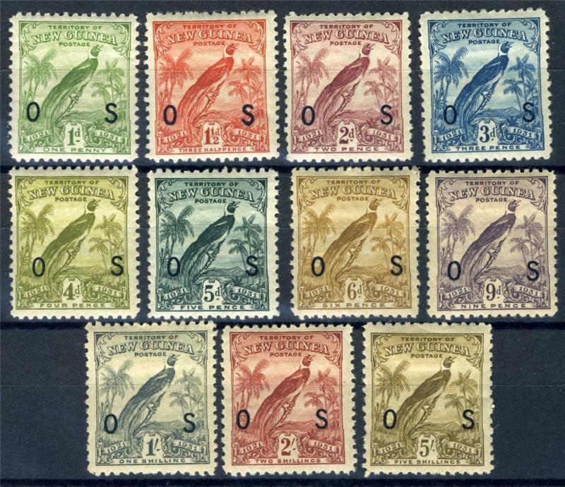 NEW GUINEA SCOTT# O12-22 SG# O31-41MINT HINGED AS SHOWN