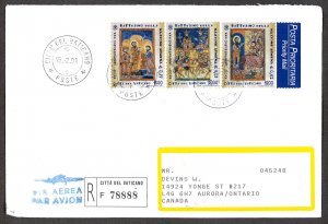 VATICAN CITY SC#1176-1178 Christian Conversion of Armenia (2001) Registered FDC