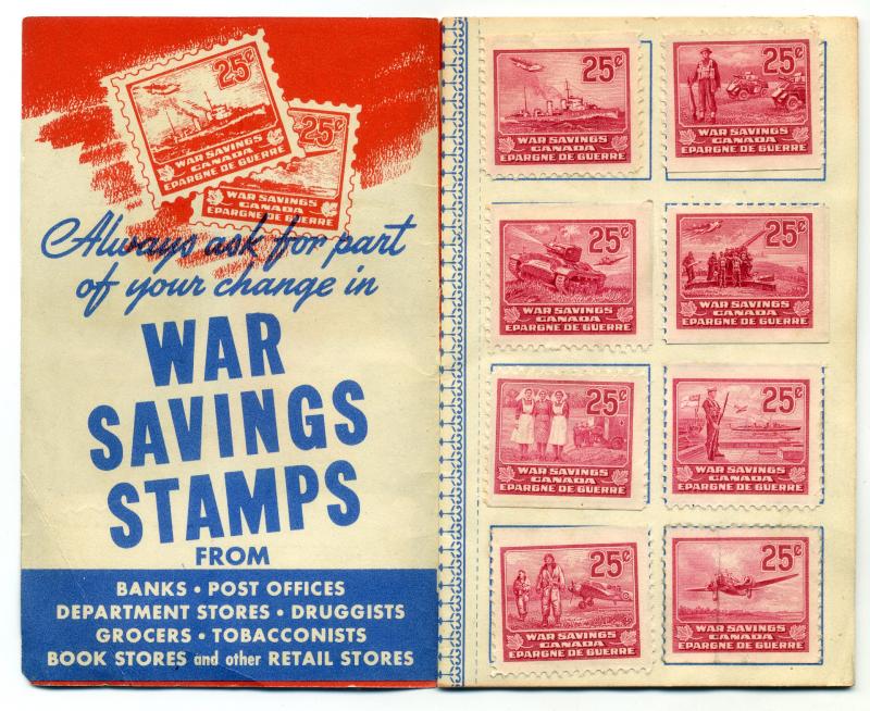 War Savings Stamps Booklet -Featuring 17 stamps from the 1940-1941 set