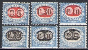 1931 SAN MARINO, Segnatasse - Essages - Black and Red Overprint - No. 32A/34B -