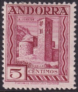 Andorra Spanish 1929 Sc 14 MLH* perf 14