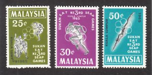 Malaysia Scott #28-30 MH