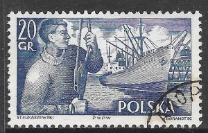 Poland 721: 20g Dock worker and S.S.Pokoj (freighter), used, F-VF