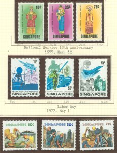 Singapore #257/278 Mint (NH) Multiple