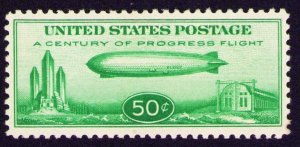 C18 50¢ Zeppelin Century of Progress 1933 F-VF Mint Never Hinged