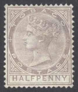 Tobago Sc# 14 Used (c) 1882 1/2p brown violet Queen Victoria