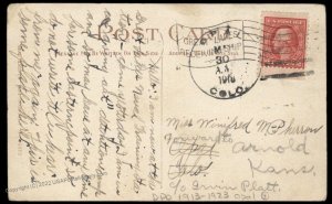 USA 1918 Opal Colorado DPO Helbock R4 Cover Arnold KS 92687