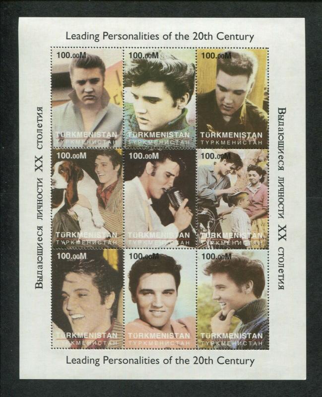 Turkmenistan Commemorative Souvenir Stamp Sheet - Elvis Presley Memories