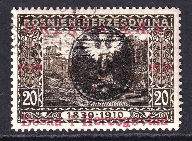 BOSNIA & HERZEGOVINA SCARCE POLAND EAGLE OVERPRINT #4 CDS VF SOUND