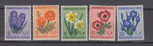 J44157 JL Stamps 1953 netherlands mh set #b249-53  flowers