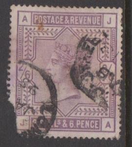 Great Britain QV 2/6  SG#179 Letters AJ Used Spacefiller